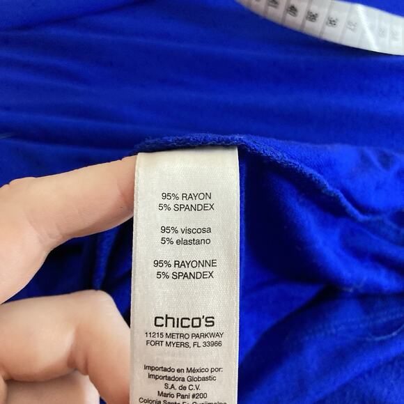 Chico's Women's Royal Blue Maxi Dress Size 2 Large Slinky Knit Travel Packable0 - Picture 6 of 11